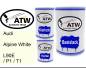 Preview: Audi, Alpine White, L90E / P1 / T1: 500ml Lackdose + 500ml Klarlack + 250ml Härter - Set, von ATW Autoteile West.